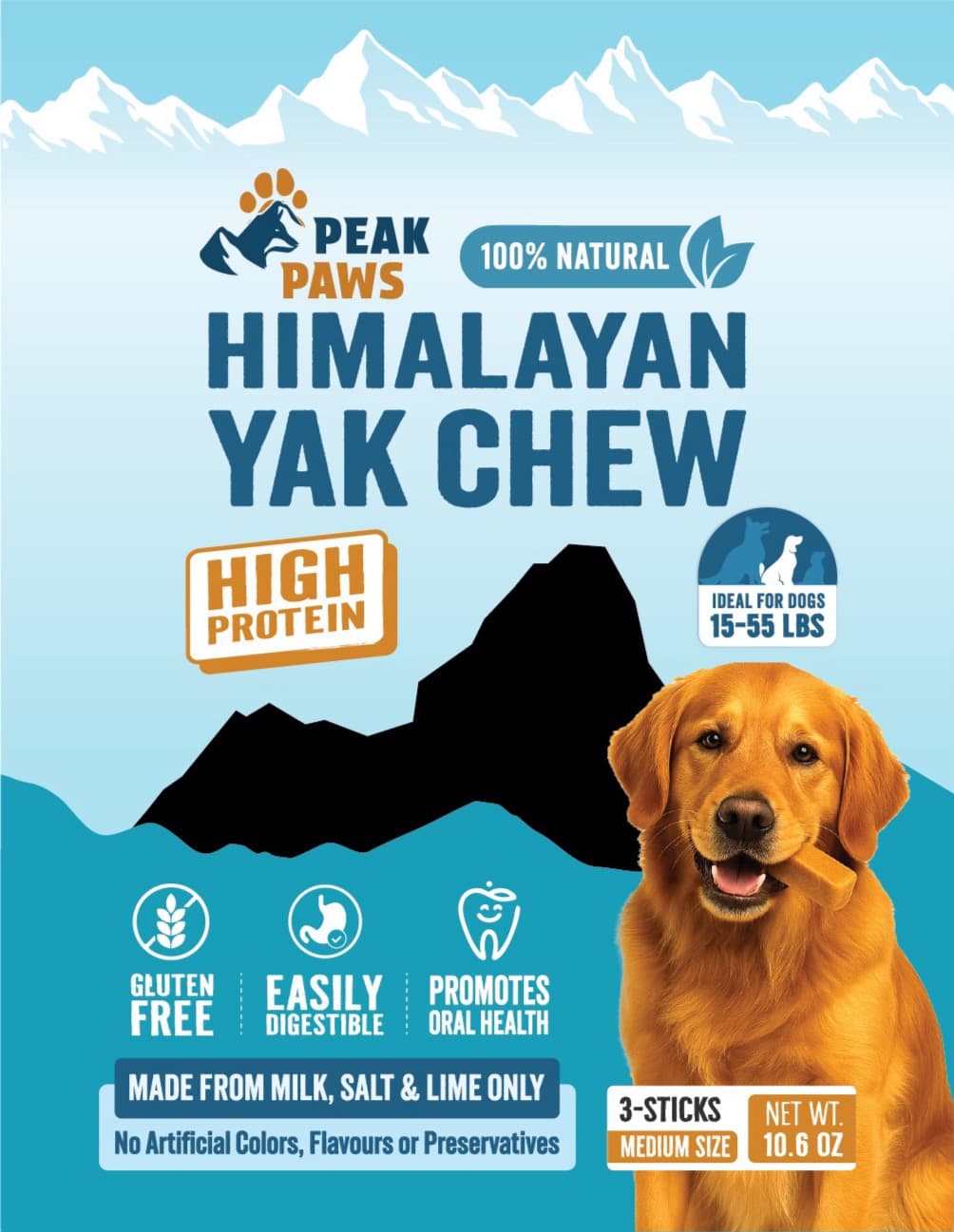Medium Size Himalayan Yak Chew - 15-55 lbs